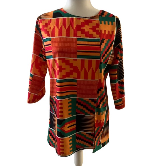 African Women Clothes Dashiki Top Traditional Print Clothing Size Large - Picture 3 of 10